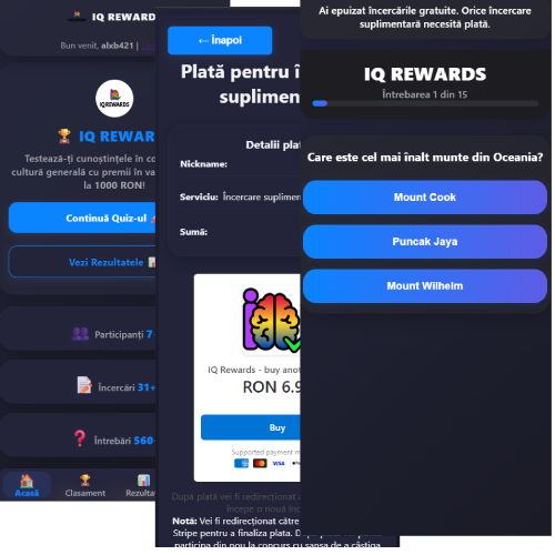 Joc pentru mobil cu baza de date MySQL