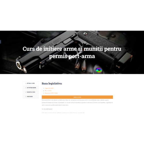Site pentru cursuri de arme si munitii